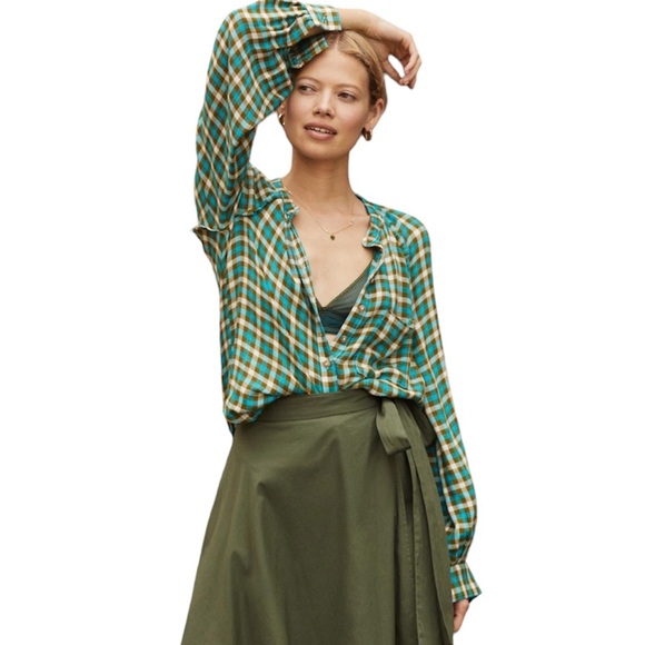 Anthropologie Pilcro Breezy Button-Front Top - Picture 1 of 12